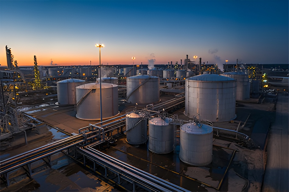 Refinery storage tanks and pipelines maintained with Rodanco general purpose industrial cleaners
