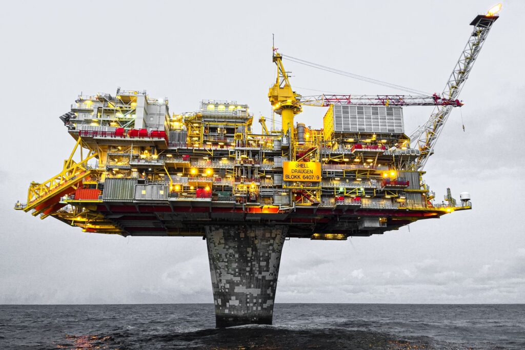 Offshore oil and gas platform in the Norwegian North Sea